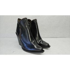 Jeffrey Campbell Black Leather Zip Ankle Boots Women's Size 40 Us Women's 9.5